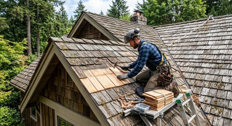 Cedar Shake Roof Repair in Lyons, CO